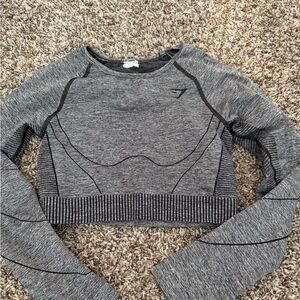 Gymshark Gray Long Sleeve Crop Top